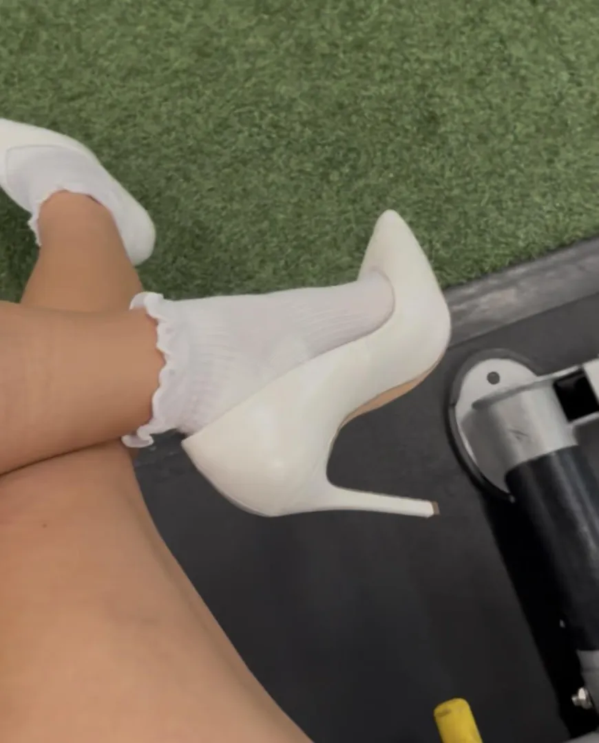 Pumps and frilly socks. wdy think