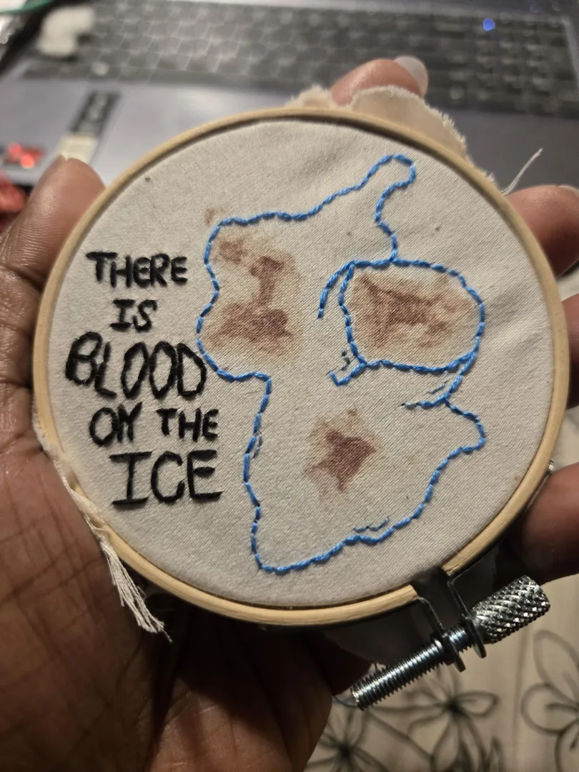 blood on the ice