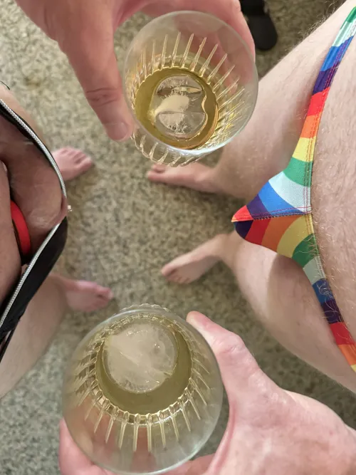 Having a drink with a buddy