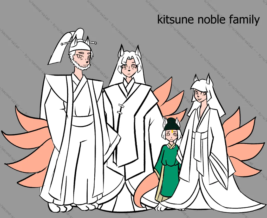 Kitsune noble family by u/second-salad. any suggestion for the colors ?
