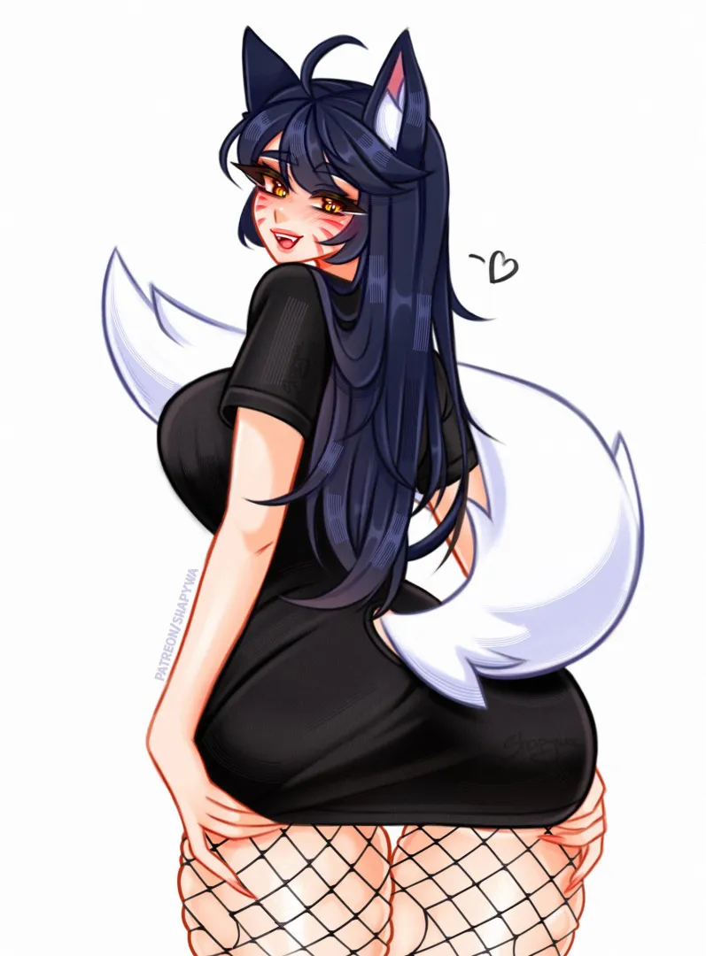 Ahri in fishnets. (Shapy_wa)