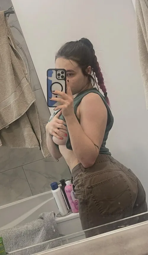 Lifting my shirt for a peak underneath