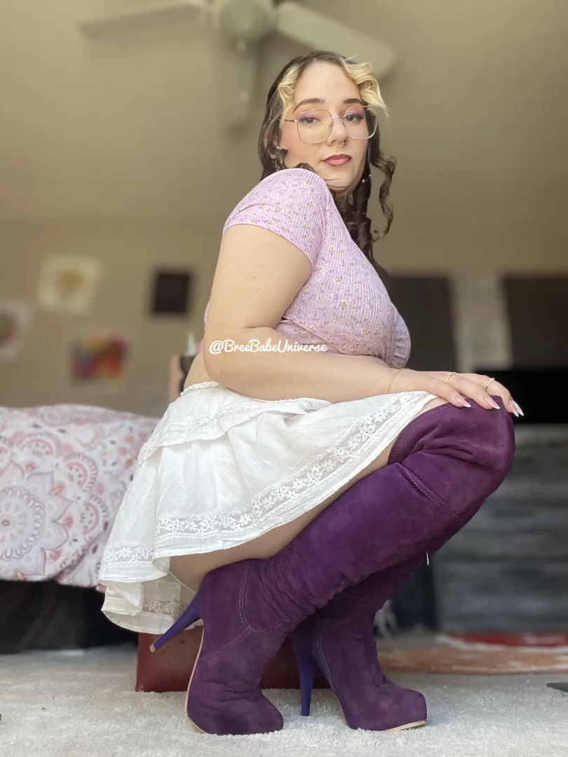 These royal purple boots are bound to catch some stares ;)