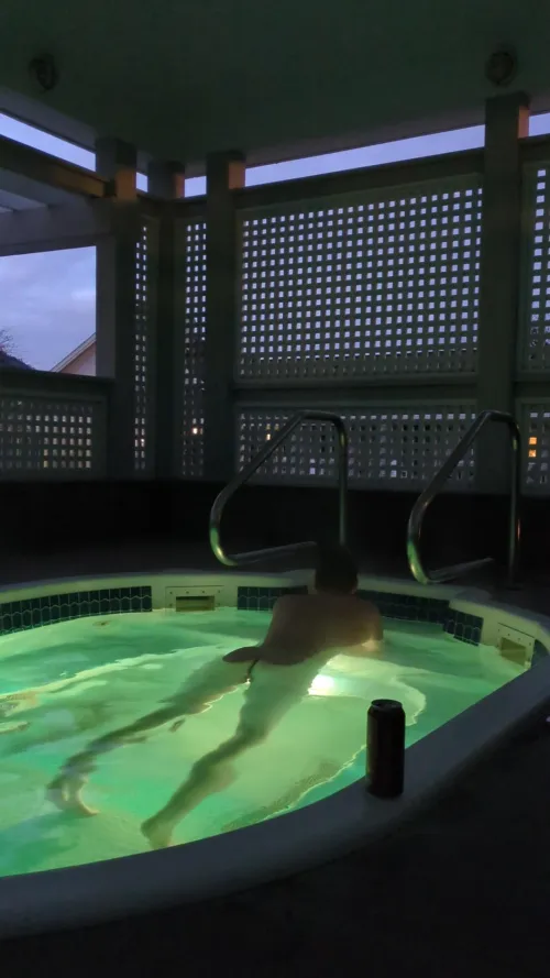 Soaking in the hotel tub