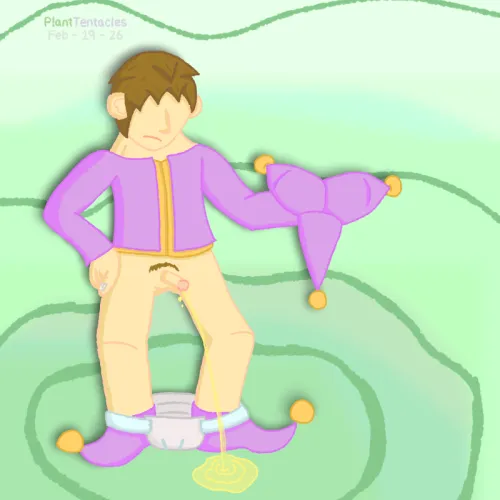 When Wendol's bladder actually decides to warn him, he really needs to *GO*!!! No time to wait, it's now or in his diaper!