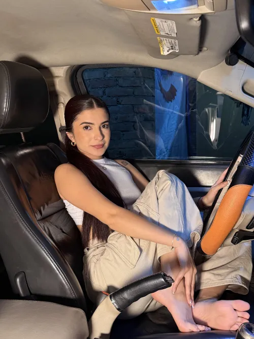 Would you sniff and lick my 19yo soles while inside my car