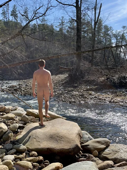 Enjoying the riverbed before the long hike out