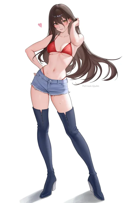 Navy Blue Thigh Boots [by Quilm](2556x4096)
