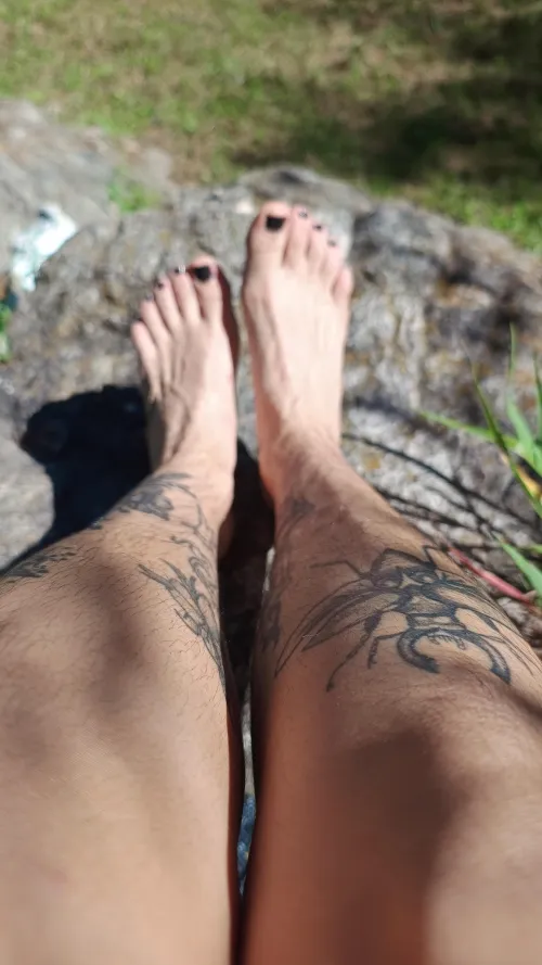 sunbathing my hairy legs