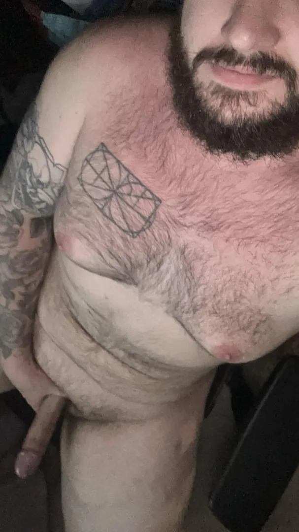 Thick beard and a big cock