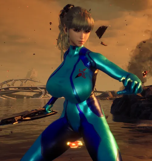 Zero Suit Samus looking very well endowed and gorgeous in Stellar Blade. [Mod by m.tsqn]