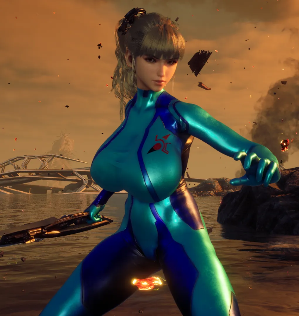 Zero Suit Samus looking very well endowed and gorgeous in Stellar Blade. [Mod by m.tsqn]