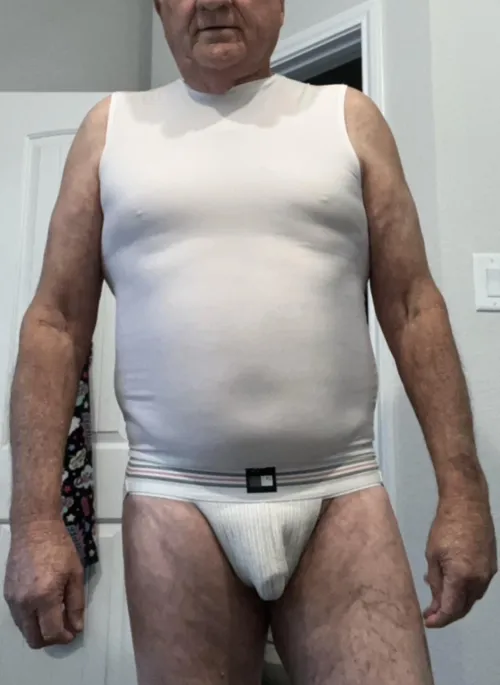 70 yo wearing jockstrap