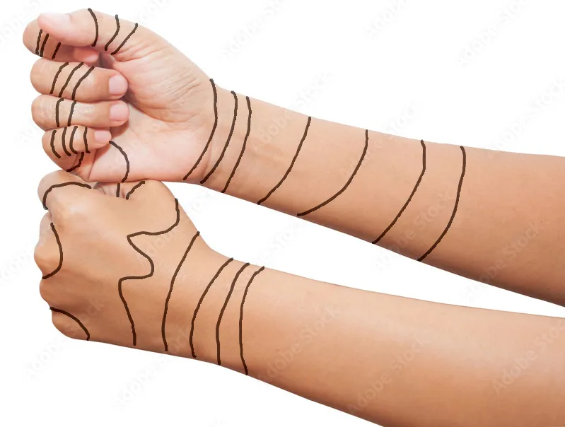 A tattoo of how I tension my yarn!!!!!