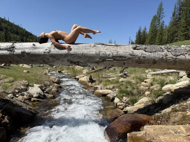 Enjoying the sun and the early spring runoff