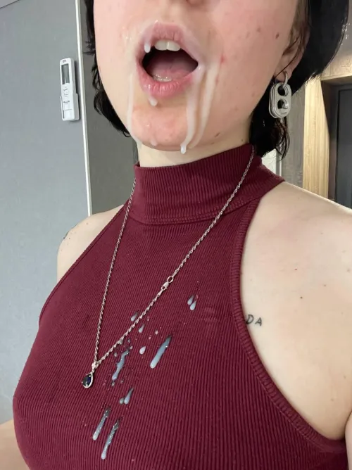 Missed her mouth (mostly)