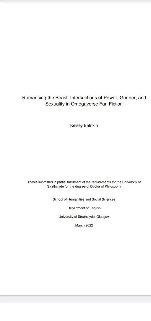 Omegaverse fan fiction is literature worth studying  ‍