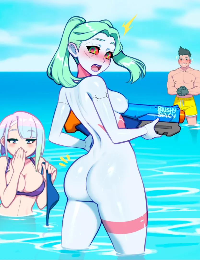 Rebecca Loses Her Swimsuit