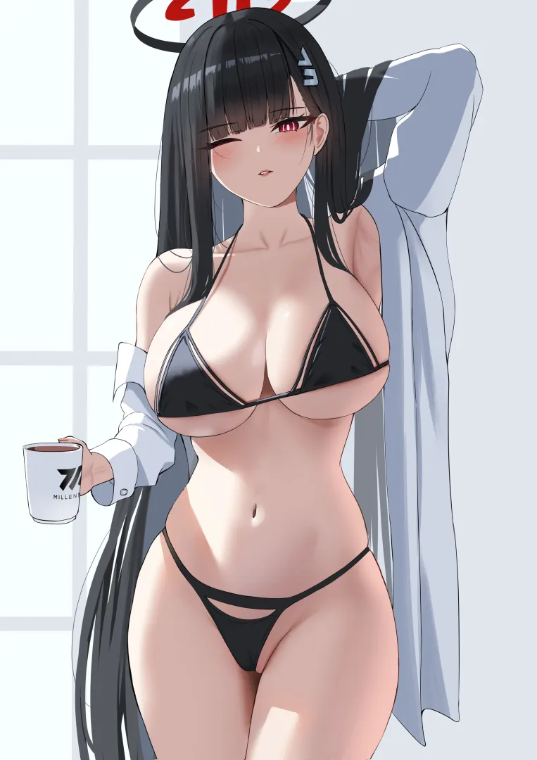 Rio with a mug (S.Redbutterfly) [Blue Archive]