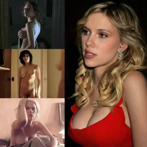 Scarlett Johansson Nude Full Frontal & Cleavage Collage