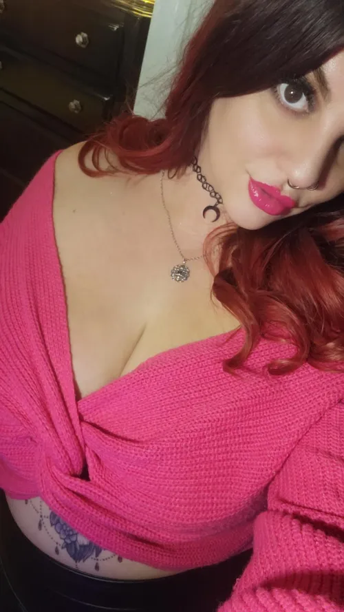 Matching lipstick and sweater