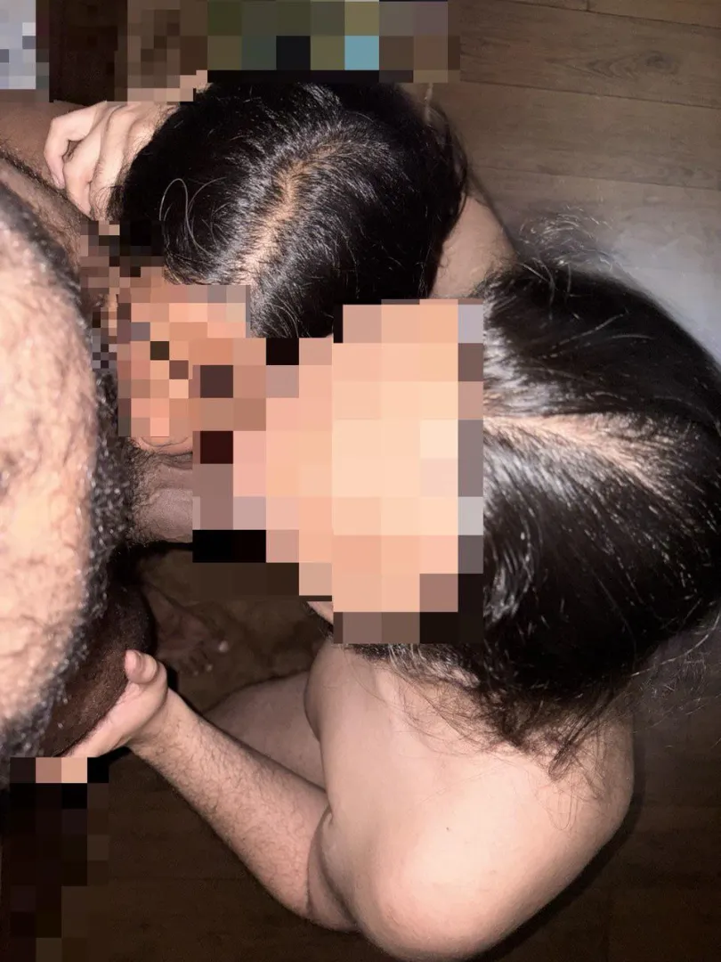 My wife and I taking care of our bull (couple)