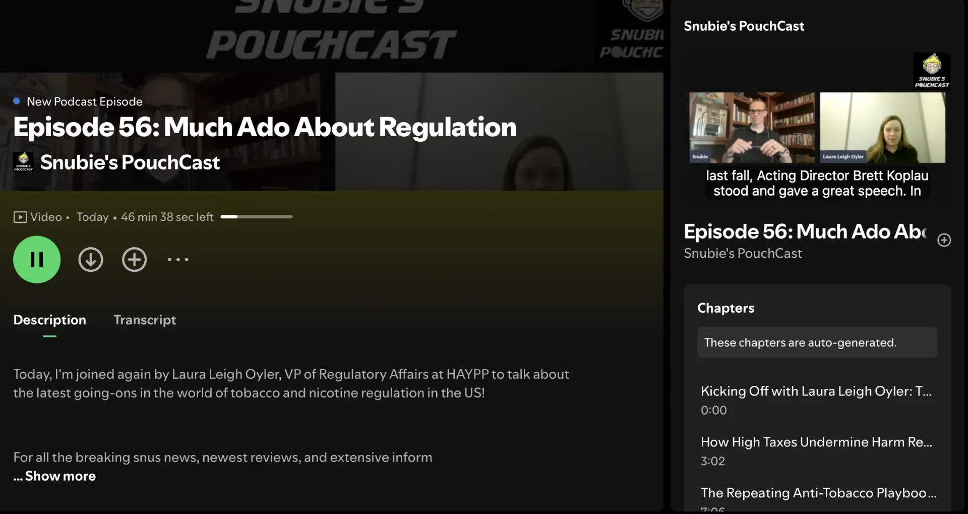 New podcast episode about snus, nicotine pouches, and regulation