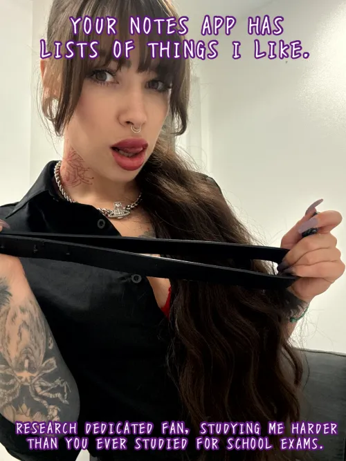 Your notes app has lists of things I like...research dedicated fan!