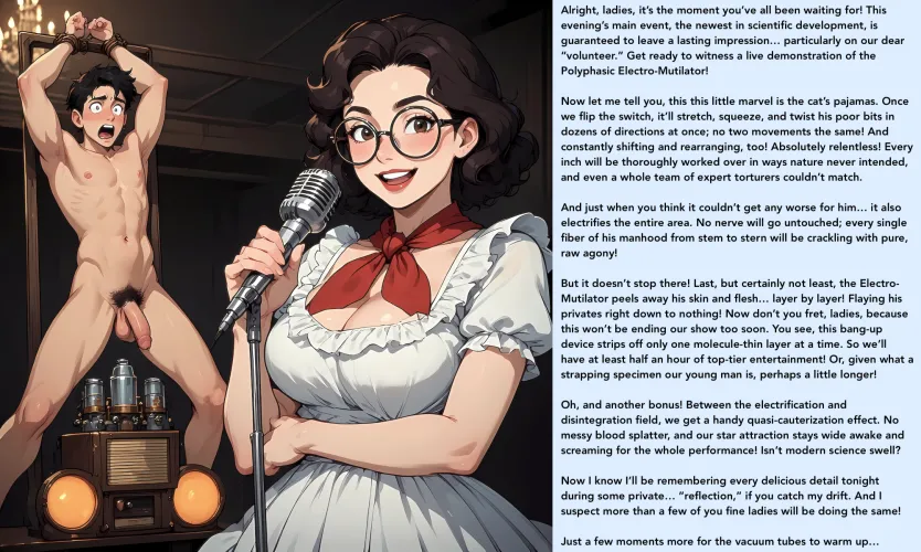 The wonders of science can be quite entertaining [Sci Fi/Dieselpunk][AI Image] (punishment81 on ImageFap)