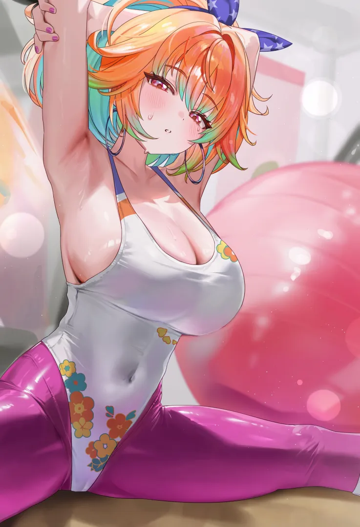 Kiara doing yoga [Hololive]