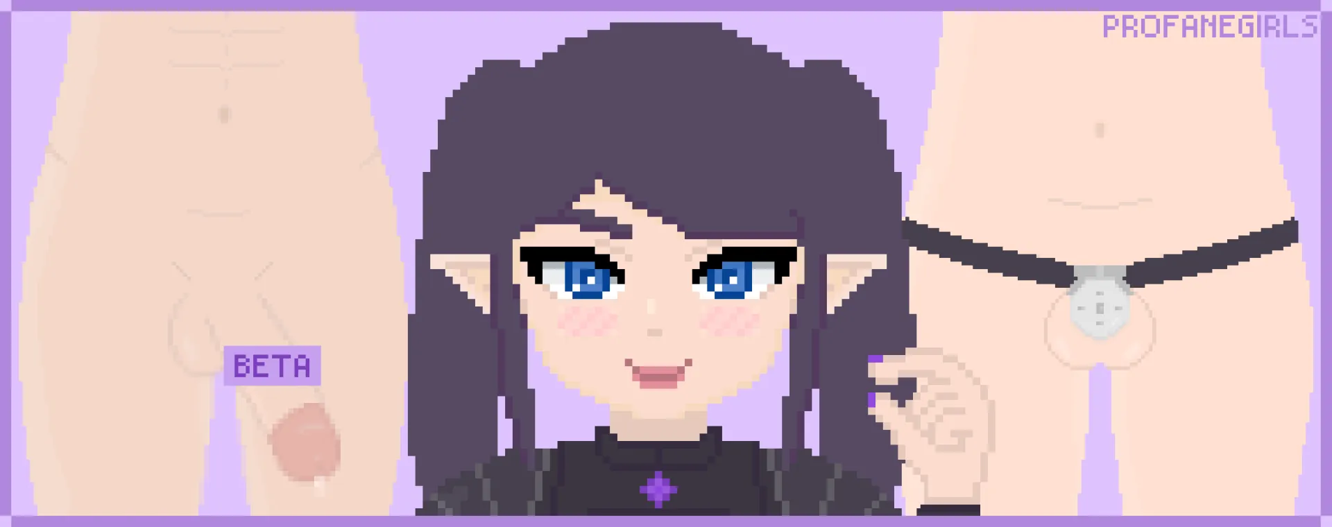 Lily humiliating her sub while he's locked in chastity  (training pixel art to gamedev)