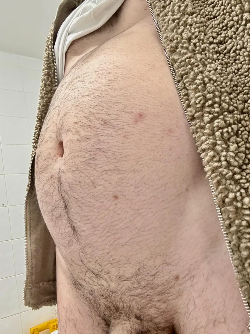 Looking like a bear at work in this fleece 