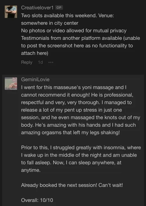 Repost: Experienced tantric practitioner available for yoni / flower bud therapy - an unimaginable experience (free, no cost)