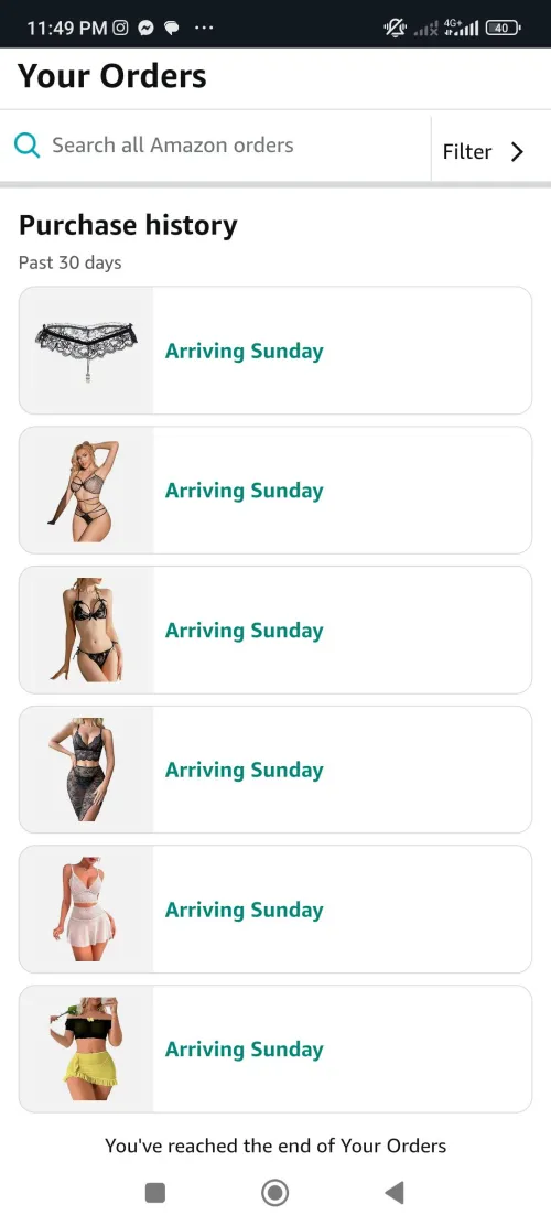 Amazon delivers Sunday. I’ll be wearing what you choose.