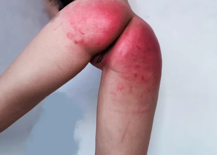 Daddy spanked me hard for misbehaving