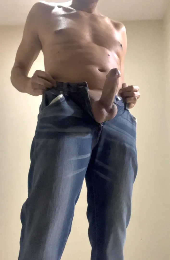 Denims bring out the hardest cock