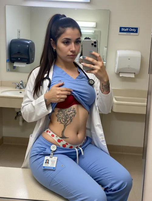 F27 - take me hard right here in the supply closet, scrubs and all.