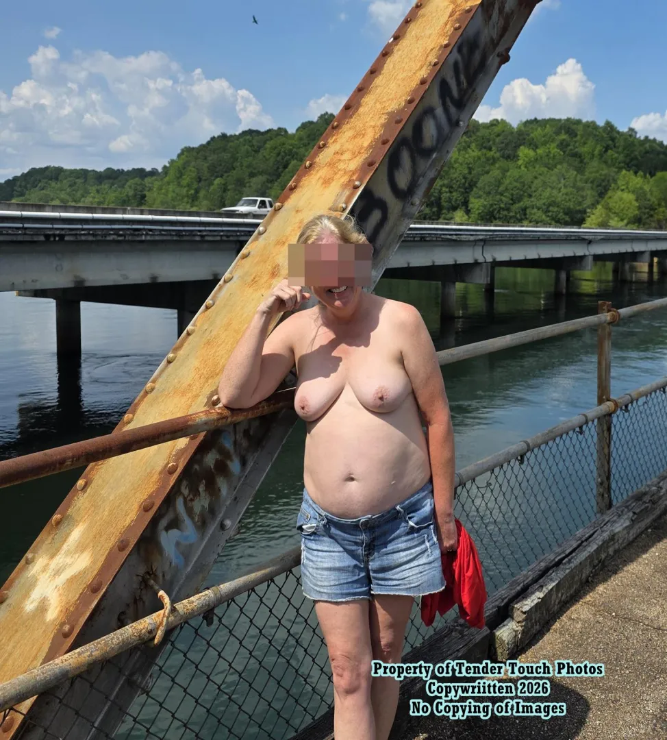 Flashing on old bridge next to highway 