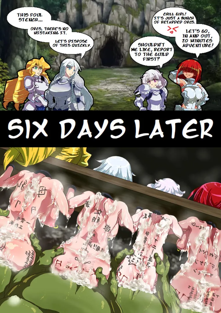 Group of armed and trained female knights try to fight a den of orcs by themselves… but realize they needed backup way too late… (Artists: dom kinkshota/marupon)