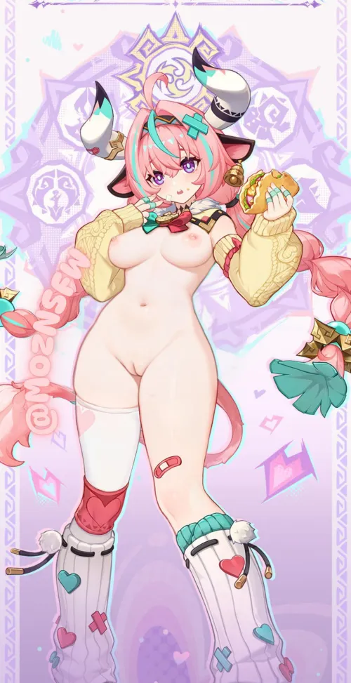 I removed her excess clothes!