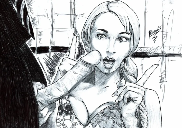 Rikki Six impressed how big it is - Ballpointpen in A3 - Art by PallandoX (me)