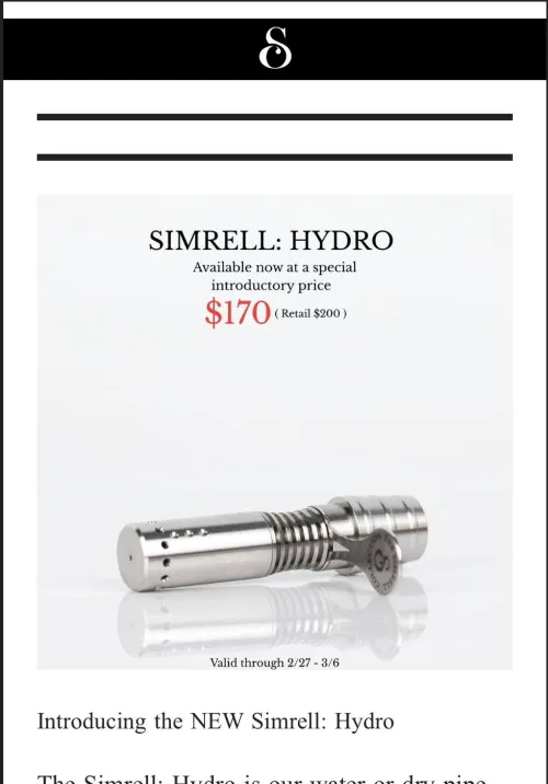 Simrell Hydro release today
