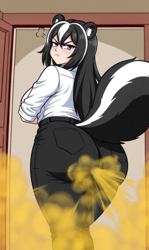 Your bossy skunkgirl coworker [fart] [Skunkgirl] [caveduck]