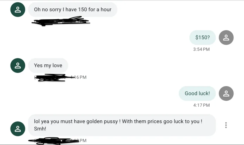 $150 for an hour?? I'm tired