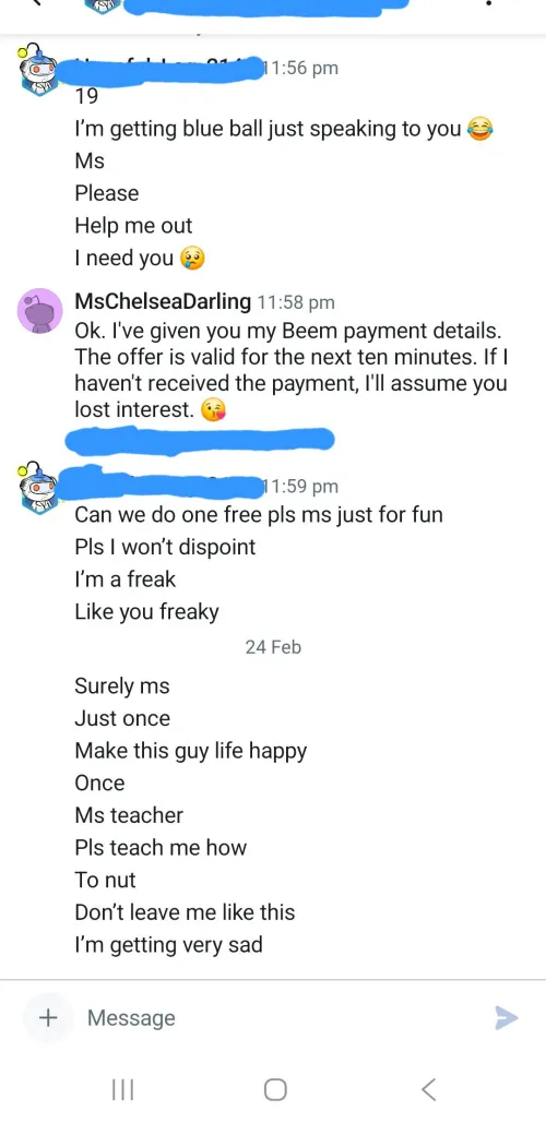 Apparently, I ruined his life by simply existing and not being available for free sex