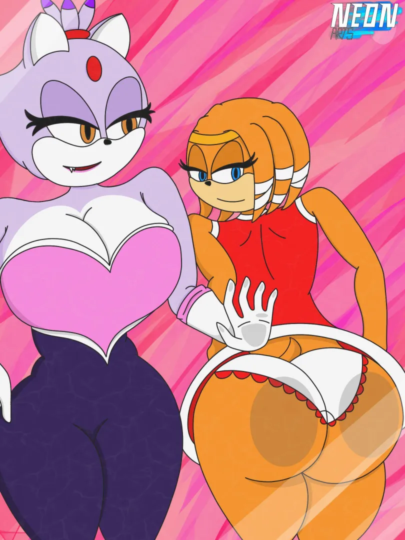 Blaze and Tikal displaying themselves! (Art by me! :D)