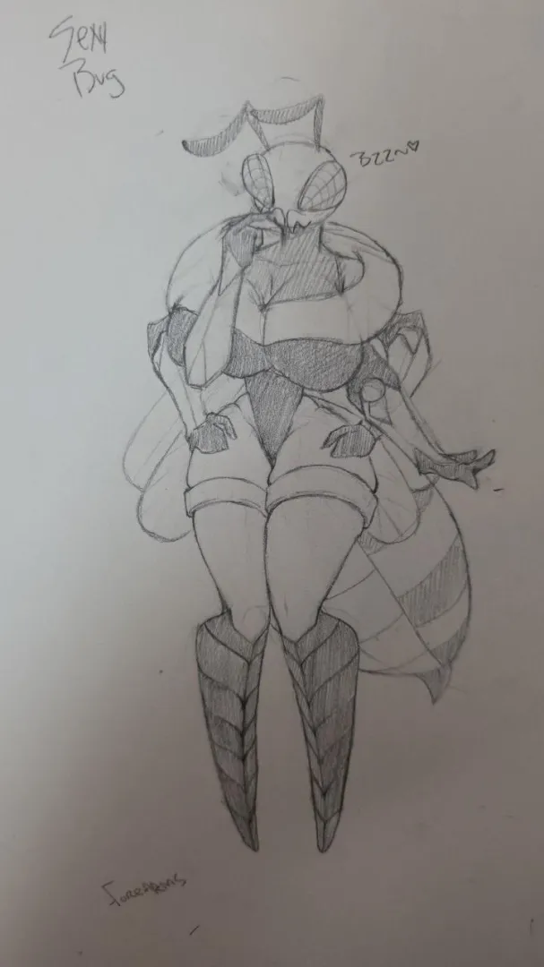 I drew my first sexy bee
