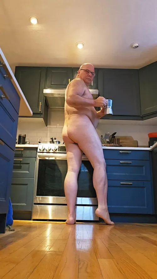 Making coffee first thing in the morning.