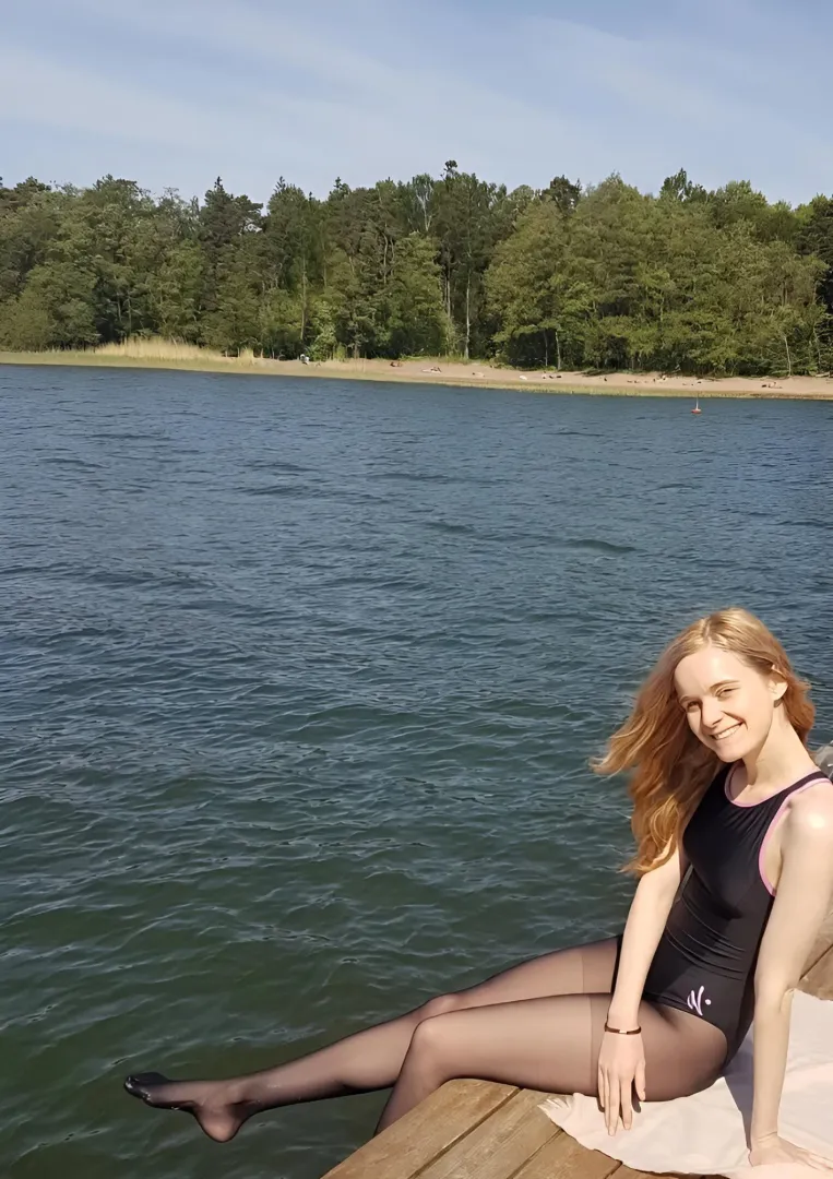 Pantyhose at the lake