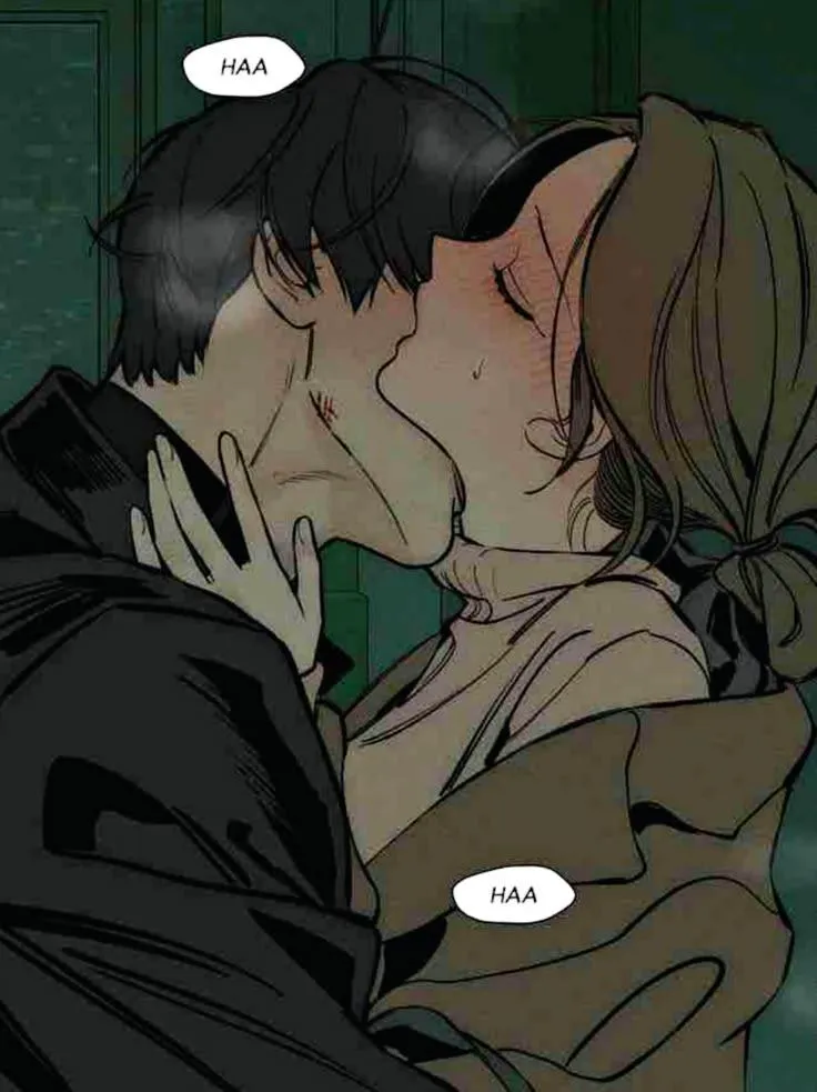 Sucking on her neck after a long week apart.